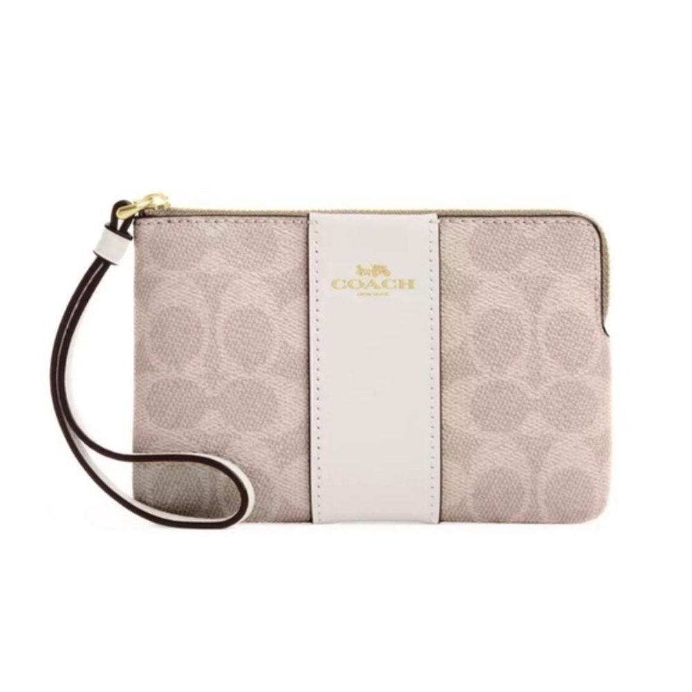COACH WOMENS SMALL CORNER ZIP WRISTLET